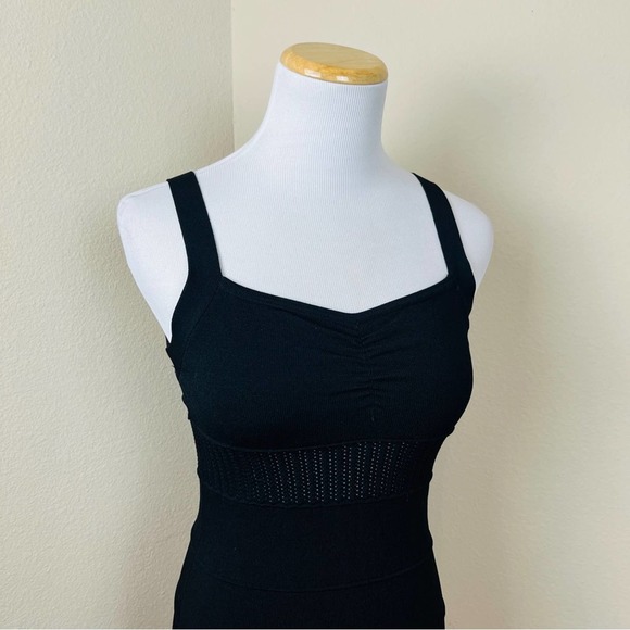 Black Knit Fitted Bandage Mini Dress XS Stretch - Picture 3 of 6